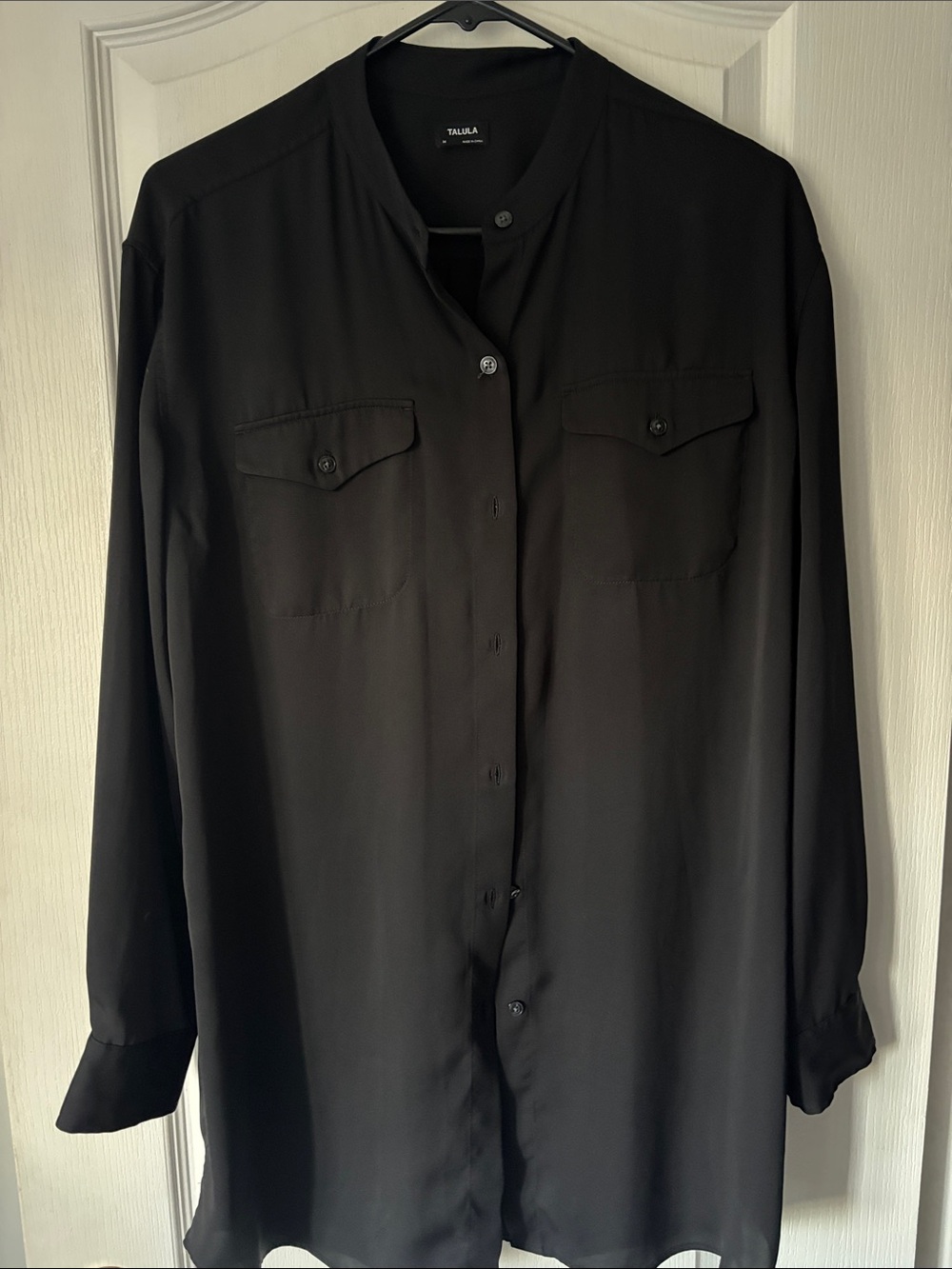 Talula Black Long-Sleeve Button-Front Tunic